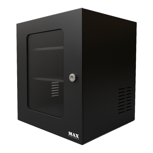 Mini Rack 12U x 400mm Economic Plus Com Bandejas Fixas - Acrílico 