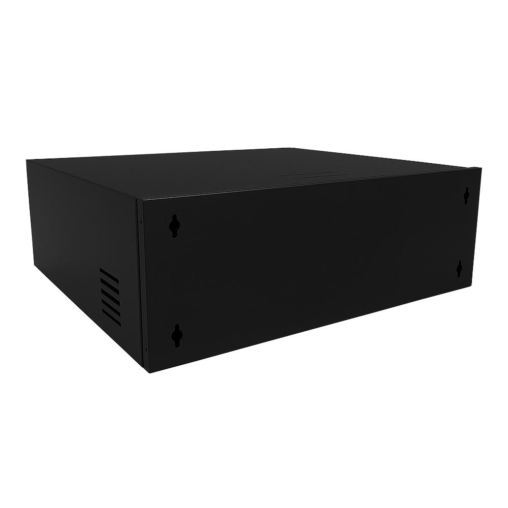 Mini Rack 3U x 350mm Economic Porta c/ Visor Acrílico Preto