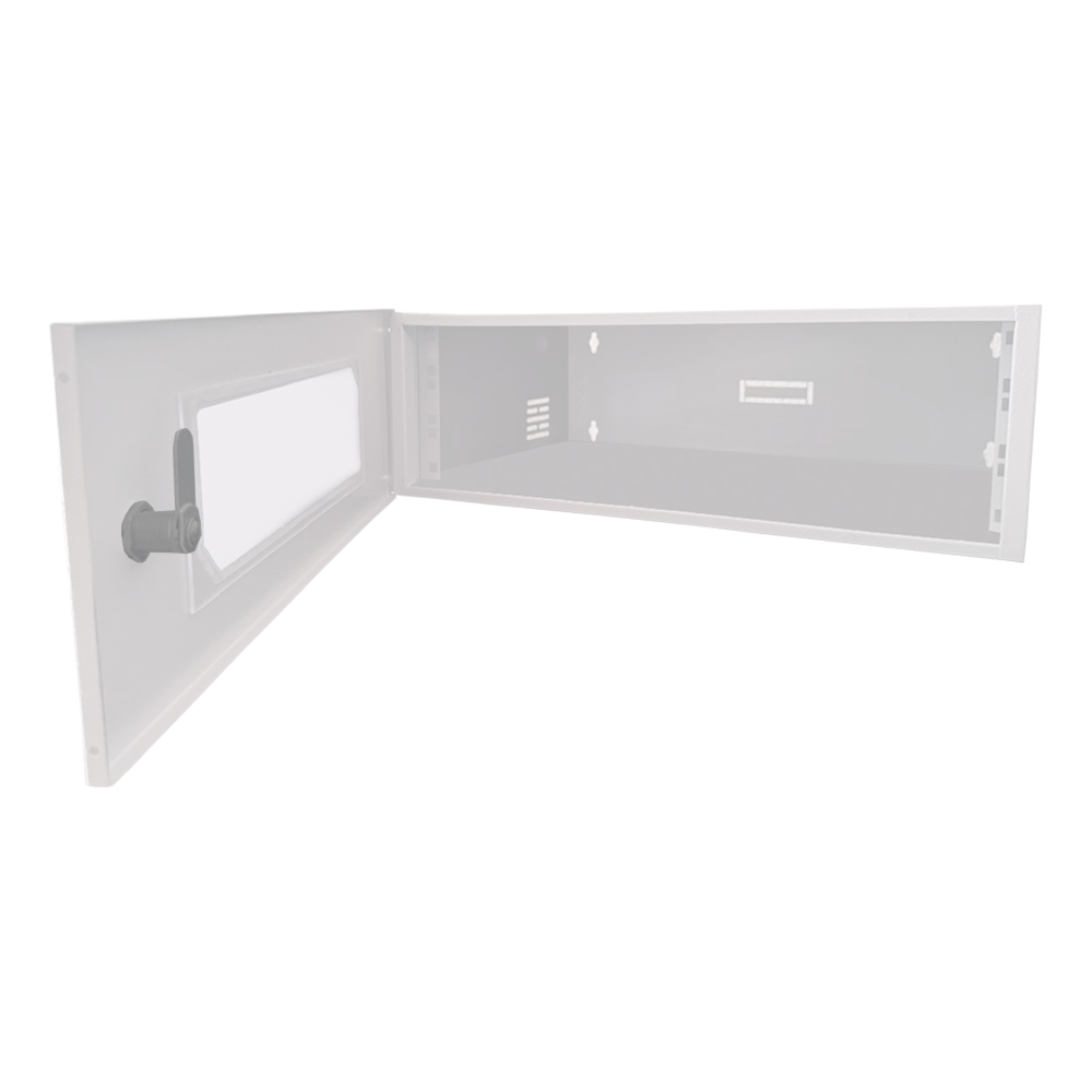 Mini Rack 3U x 350mm Economic Porta c/ Visor Acrílico Branco