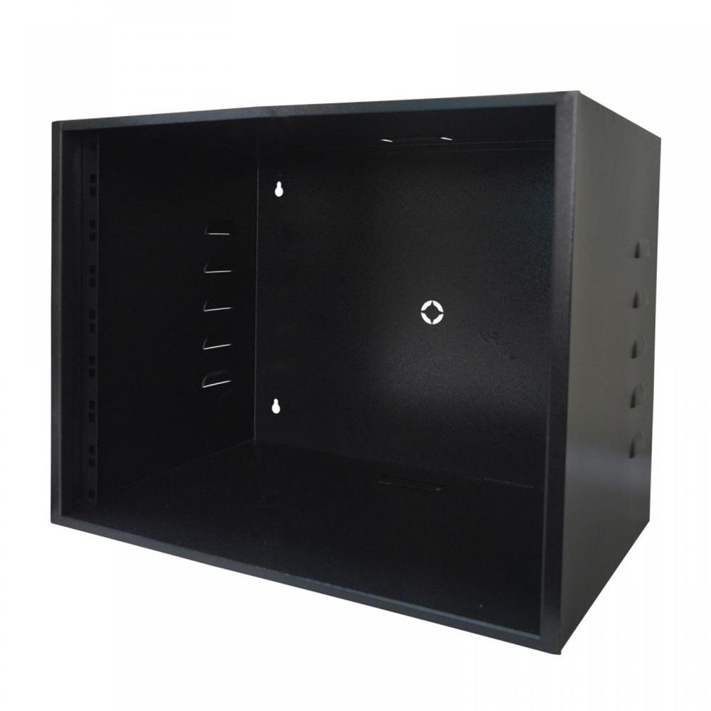 Mini Rack 8U x 350mm Economic Porta c/ Visor Acrílico Preto