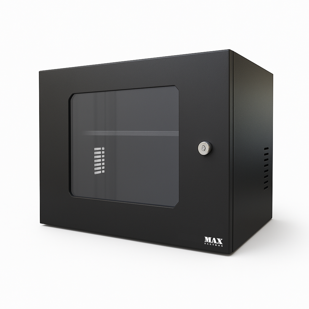 Mini Rack 8U x 350mm Economic Plus Com Bandeja Fixa - Acrílico 