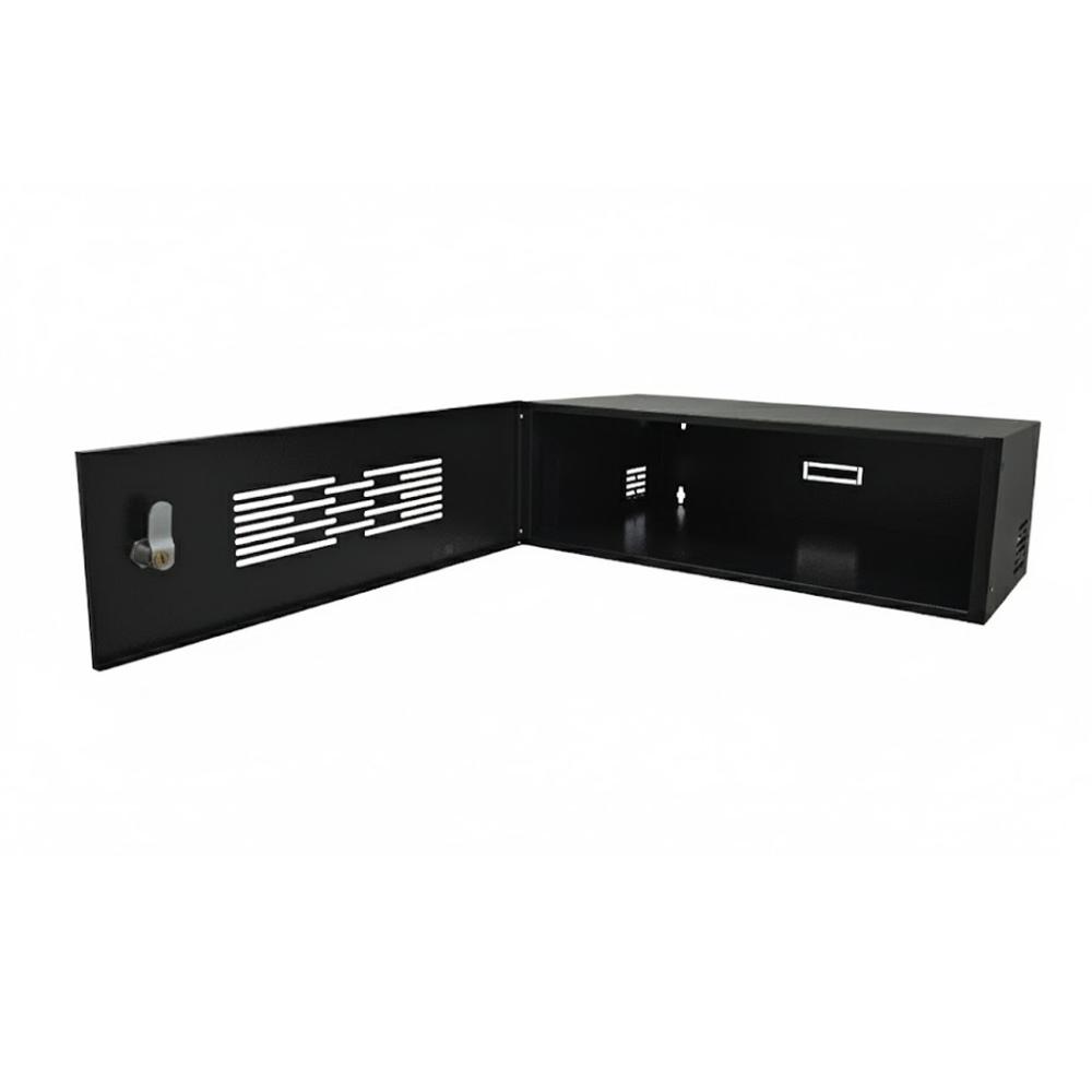 MINI RACK 3U ECONOMIC C/ PORTA VENTILADA PRETO