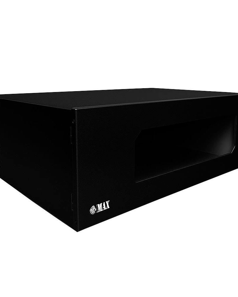Mini Rack 3U x 350mm Economic Porta c/ Visor Acrílico Preto