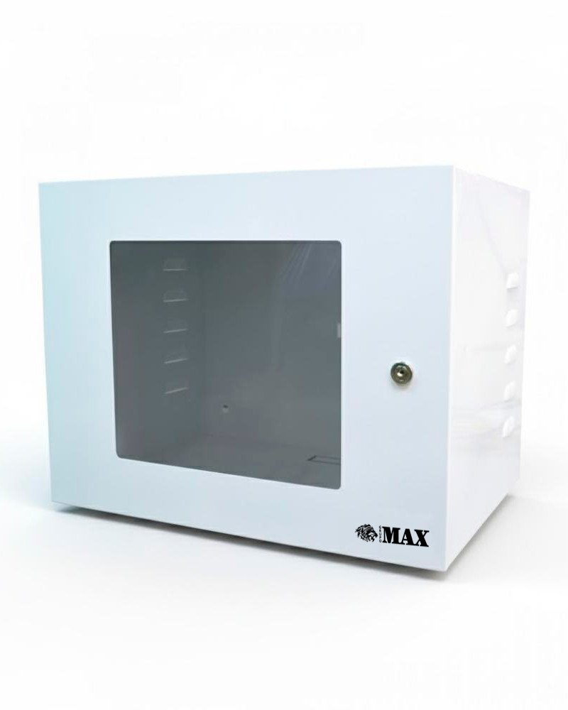 Mini Rack 8U x 350mm Economic Branco Porta c/ Visor Acrílico